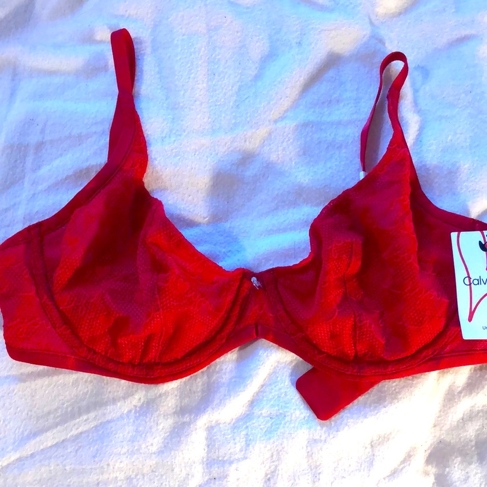 New Calvin Klein Demi bra RED size 34D